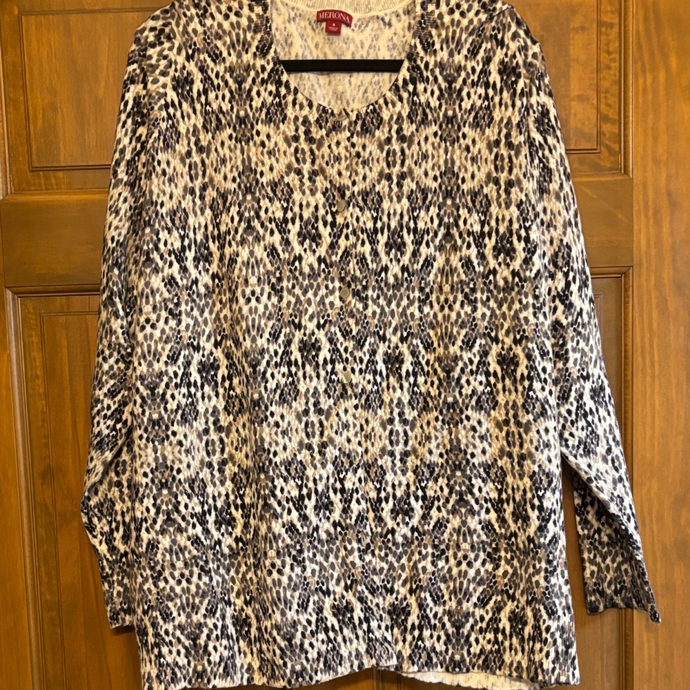 Leopard Print Women's cardigan lightweight sweater